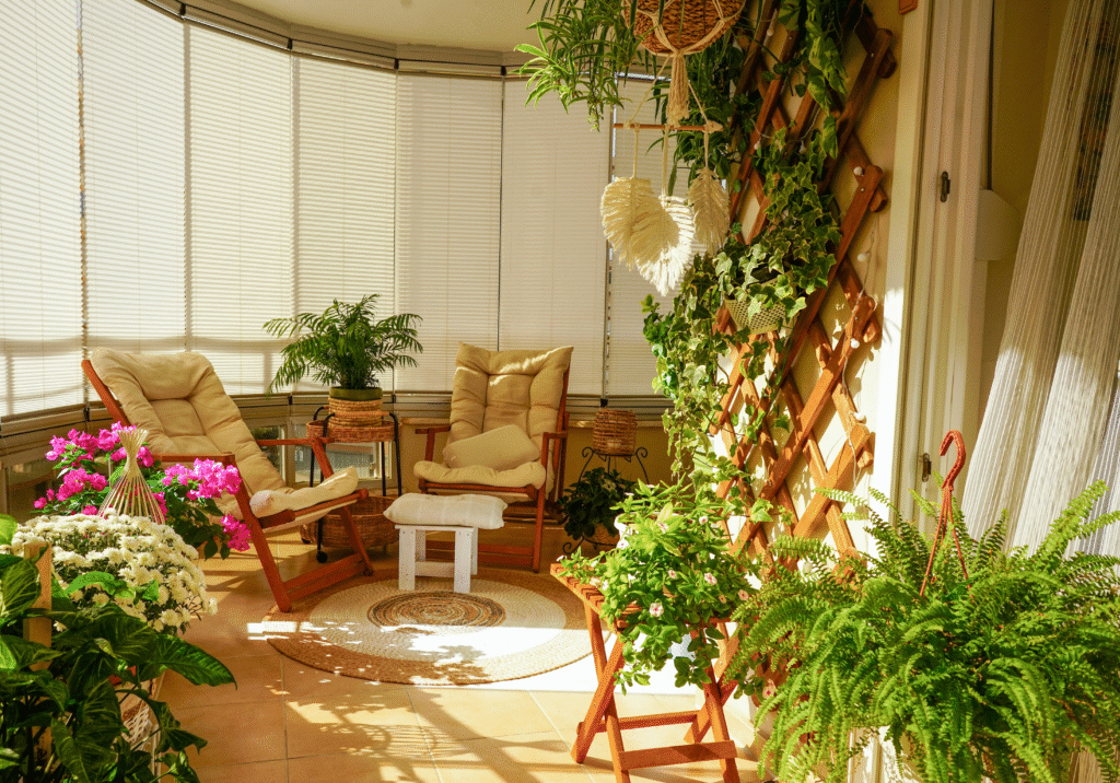 Lush Green Balcony with Statement Plant