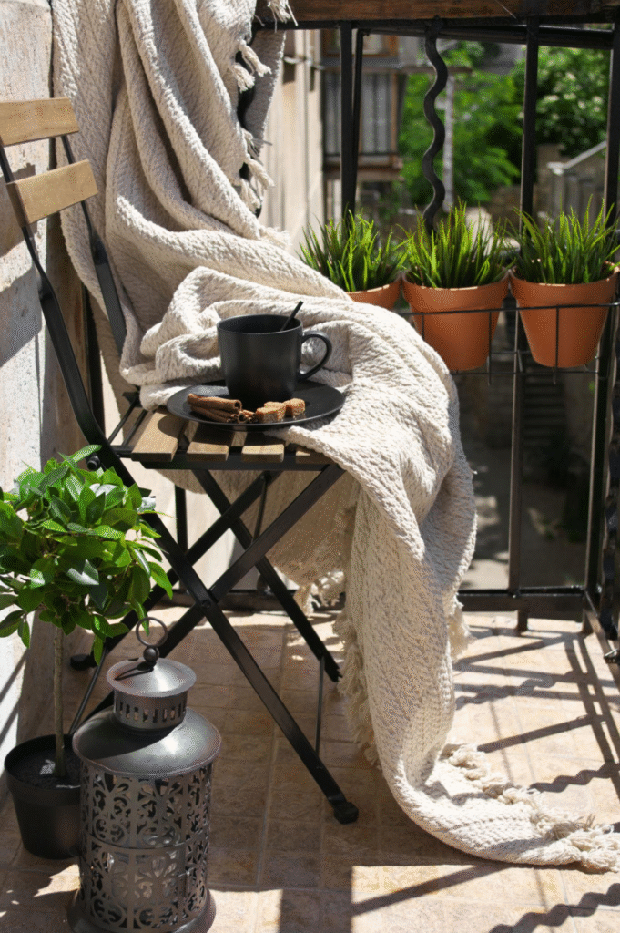 Minimalist Balcony with Natural Textures